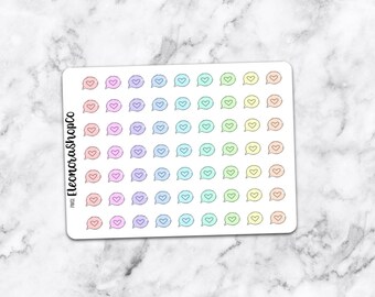 Hand draw HEARTS PASTEL Stickers — pw01