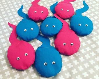 Sperm Bean Bags! Variety of colors! Great for Cornhole and Baggo - Baby Shower - Bachelorette - Bachelor - Gender Reveal Party - Bag Toss