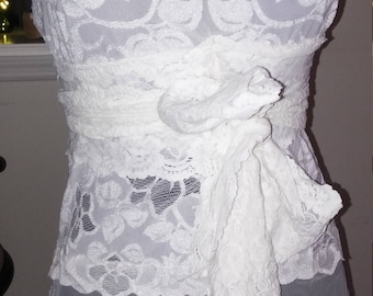lace tunic tank with sash