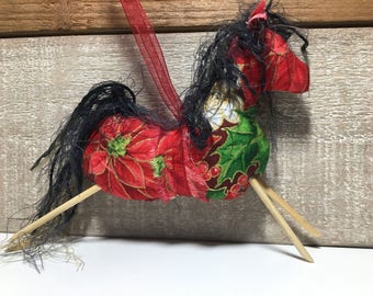 Christmas horses - horse ornaments - handmade Christmas ornaments - fabric tree ornaments - animal ornaments - holiday horse ornaments