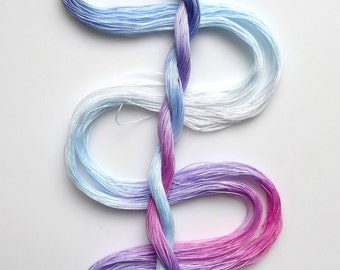 Size 80 "Snowflake" hand dyed thread 6 cord cordonnet tatting crochet cotton