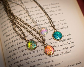 Dragon Mermaid Scale Necklace Pendant