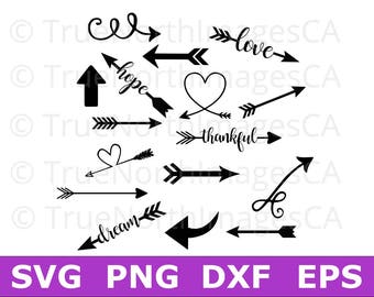 Arrow SVG / Arrows SVG / Arrows Clipart / Arrow Clipart / Heart Arrow Svg / Tribal Arrow Svg / svg files for Cricut / Silhouette Files