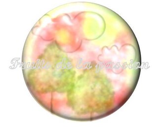 1 cabochon 30mm, fairytales, round glass