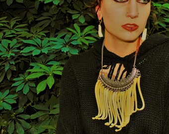 Bison molar drop earrings