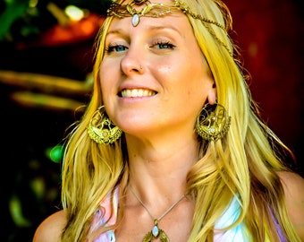 Wing Tiara - Rainbow Moonstone