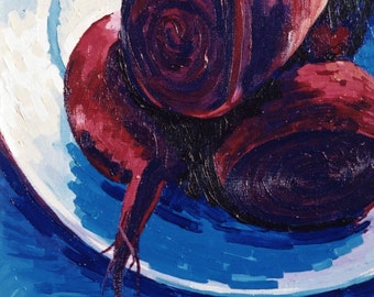 Beets. Original Acrylic Painting on Canvas. Framed.