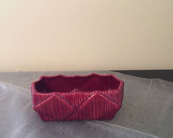 McCoy Burgundy Rectangular Vase