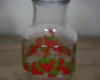 vintage strawberry shortcake glass water decanter 1980