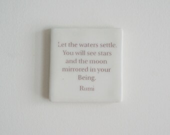 Rumi Art Home Decor Wall Tile Wall Decor Ceramic Tile Handmade Pottery Tile Hanging Tile