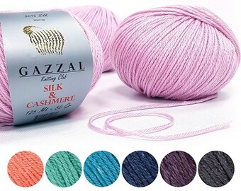 Yarn Gazzal Silk&Cashmere yarn merino yarn cashmere yarn silk yarn silk thread silk string merino antibacterial yarn hypoallergenic yarn