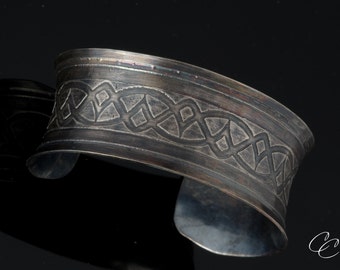 Etched Tribal Cuff Bracelet