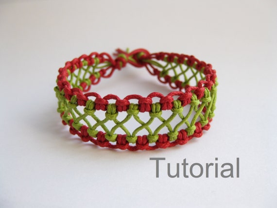 Macrame bracelet pattern instructions tutorial pdf red green