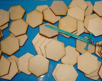The shape of hexagons 50 30 mm 02884 wood 3mm