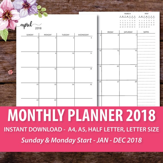 2018 2018 weekly planner