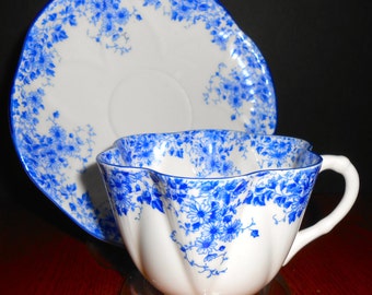 Shelley China Dainty Blue Cup and Saucer
