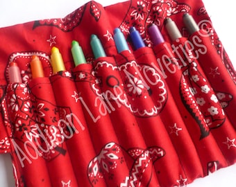 Cowboy Crayon Holder includes 10 Crayola twistable crayons