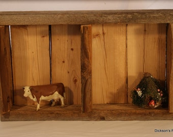 Reclaimed barn wood shelf, 18" H x 11" L x 4" D
