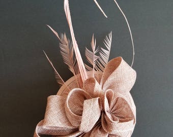 Sinamay Blush Fascinator Wedding Fascinator Kentucky Derby Ascot Race Melbourne Race Cocktail Party Fascinator Kate Middleton Crownjewell