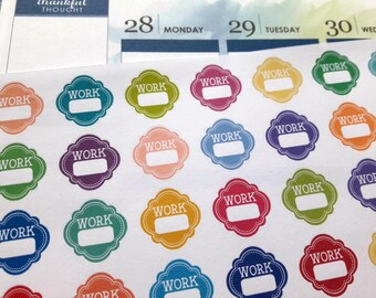 Work stickers, planner stickers, work schedule stickers, functional stickers, work hours for Erin Condren, Happy Planner, Filofax, Kikki K