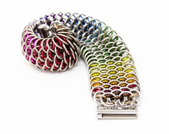 Chainmail Small Dragon Scale Weave Bracelet