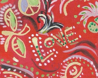 GROOVY Original Painting ACEO Art Card