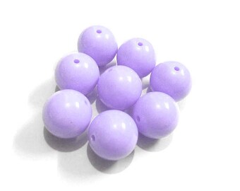 round beads 10 x 10mm Lavender PASTEL plastic