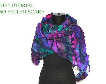 Nuno Felted Scarf PDF Tutorial DIY By FeltedPleasure Instruction With Photo
