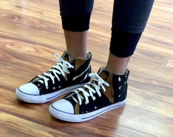 Custom MudCloth Covered Sneakers 11 Women’s