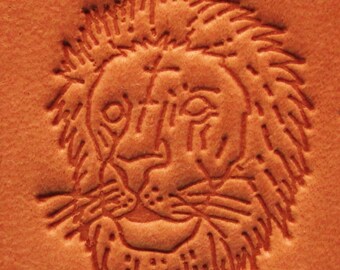 Vintage Midas 8324 African Male Lion Head 1'' Leather Embossing Stamp Tool
