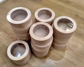 5 pieces-Boxwood Farmhouse wood Hollow wood round box Round wood box with lid Men's gift Woodworking Birthday gift Woodturned box Handmade
