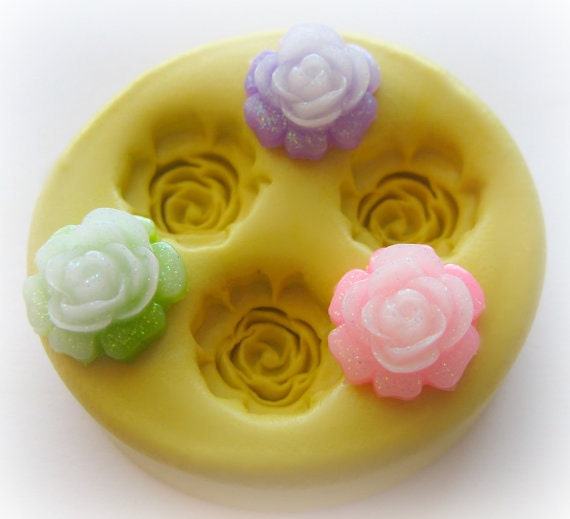 Rose Cabochon Flower Mold Polymer Clay Tiny Flowers Cabochon