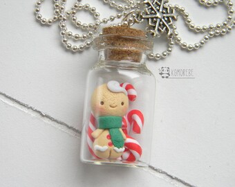 Gingerbread, man Biscuit, Gingerbread Man., necklace
