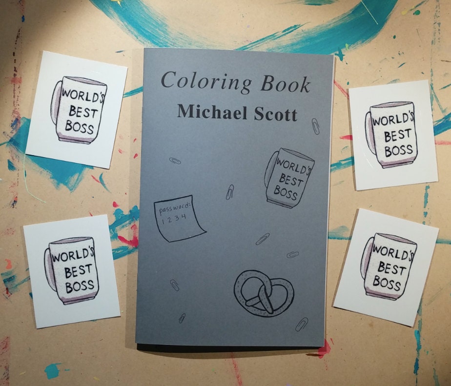 Michael Scott Coloring Book The Office TV Zine Illustration