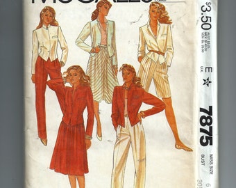 McCall's Misses' Jacket, Skirt, Pants, and Shorts Pattern 7875