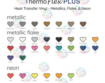 ThermoFlex Plus Glitter HTV Color Chart, Digital Download, Heat Transfer Vinyl Chart, Shirt Vinyl Business Color Chart, PNG and PDF file