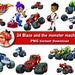24X Blaze and the monster machines clipart png - printable Digital Clipart Graphic Instant Download