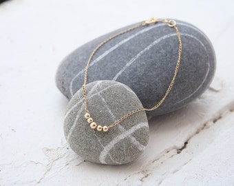 Minimalist gold beads anklet, layering anklet, tiny beads anklet, gold anklet, dainty anklet, gold summer anklet, minimalist anklet