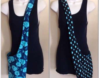 Reversible Floral/Hearts Crossbody Bag