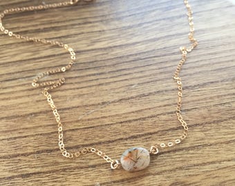 Rutilated quartz Necklace - Natural rutilated quartz Stone - 14k gold filled jewelry - Sterling Silver - Birthday - Gift for her - Bridal