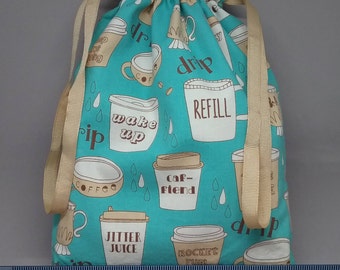 Treasure Bag, Green Coffee Cups