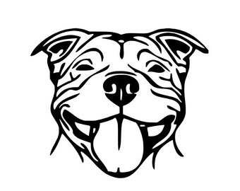 Staffy Staffordshire Bull Terrier Staffie Dog Decal Sticker Vinyl Window Car Cute Fun Dog Love