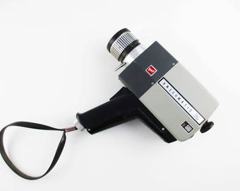 A 'GAF Anscomatic ST/87' Super 8 Movie Camera - Chinon Reflex Zoom Lens - All Metal Grey to Black Movie Camera -