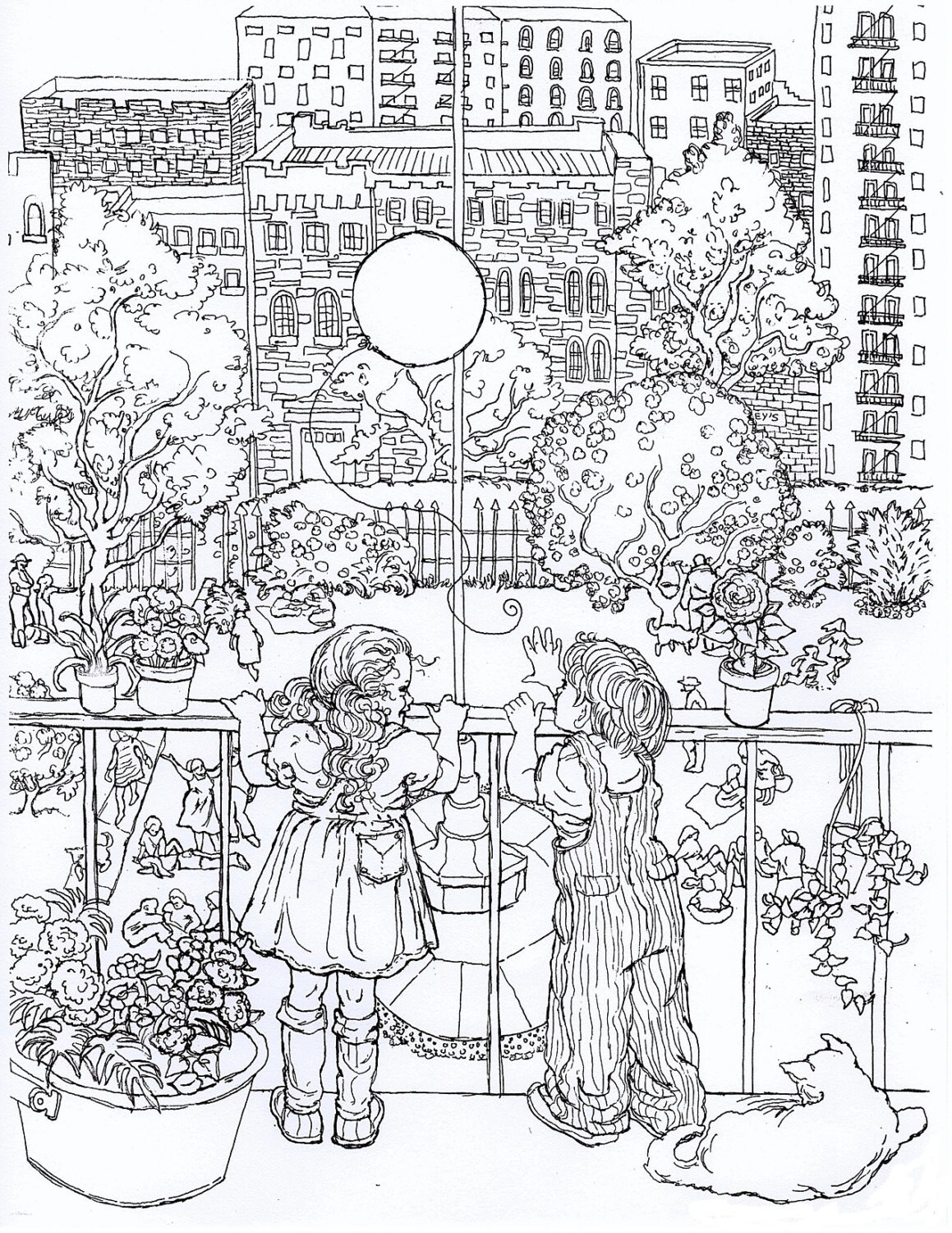 coloring page instant print download adult color artprint of