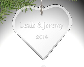 Glass Heart Shaped Ornament