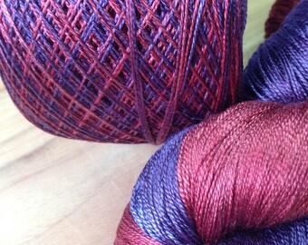 Silk yarn, lace weight yarn, hand dyed yarn, weaving yarn, dyed yarn, hand dyed silk yarn, lace yarn, silk yarn lace weight, lace silk yarn