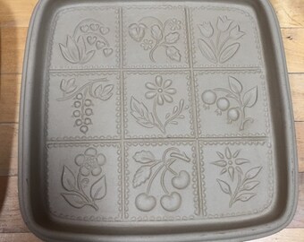 Brown Bag Cookie Art Shortbread Mold Flowers 1988
