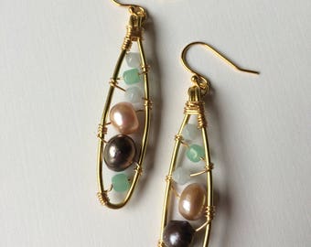 Pearl Paddle Earrings