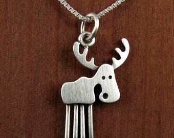 Tiny moose necklace / pendant
