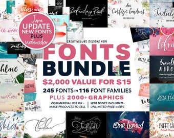 99% OFF, Fonts Bundle, Watercolor Clip Art, Digital Fonts, Wedding Font, Digital Paper, Script Font, Calligraphy Fonts